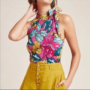 ANTHROPOLOGIE MAEVE GLOUCESTER FLORAL TOP SZ M